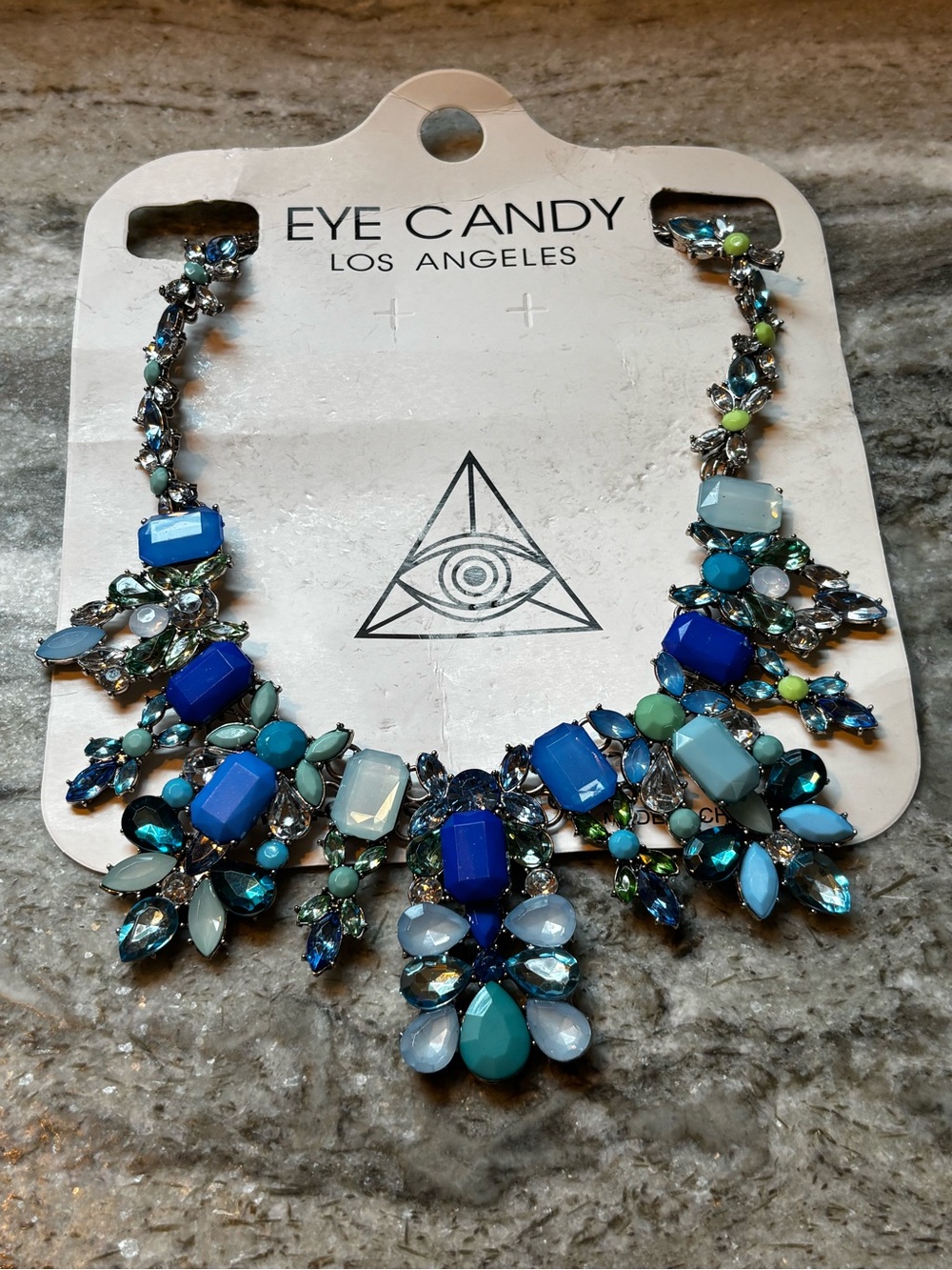 Eye Candy Blue & Teal Crystal Statement Necklace